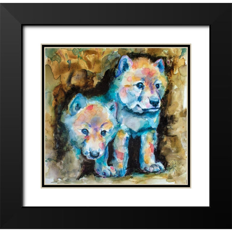 Double Debut Black Modern Wood Framed Art Print with Double Matting by Art by Leslie Franklin