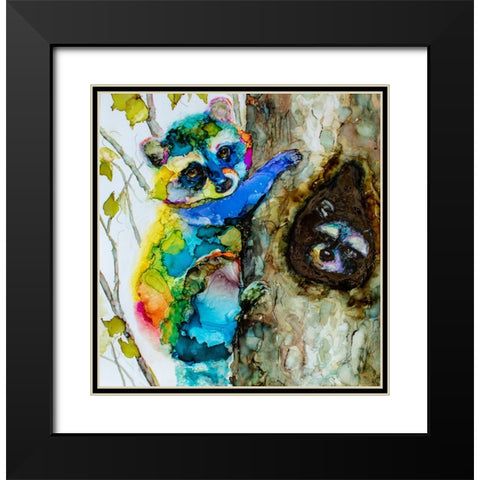 Hide And See Black Modern Wood Framed Art Print with Double Matting by Art by Leslie Franklin