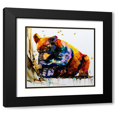 Show Me The Honey Black Modern Wood Framed Art Print with Double Matting by Art by Leslie Franklin