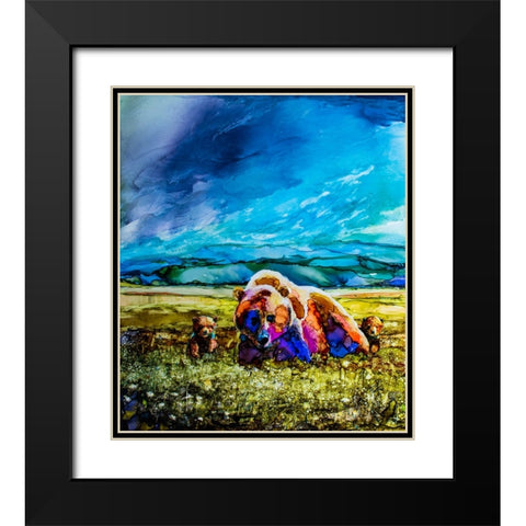 The Field Trip Black Modern Wood Framed Art Print with Double Matting by Art by Leslie Franklin