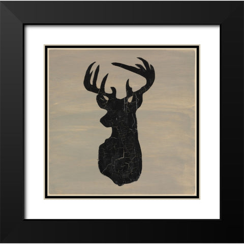Love Deer Black Modern Wood Framed Art Print with Double Matting by LightBoxJournal