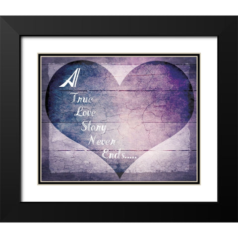 A True Love Story Never Ends Black Modern Wood Framed Art Print with Double Matting by LightBoxJournal