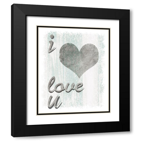 I Love You Black Modern Wood Framed Art Print with Double Matting by LightBoxJournal