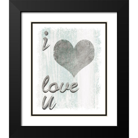 I Love You Black Modern Wood Framed Art Print with Double Matting by LightBoxJournal