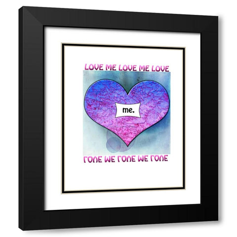 Love Me Black Modern Wood Framed Art Print with Double Matting by LightBoxJournal