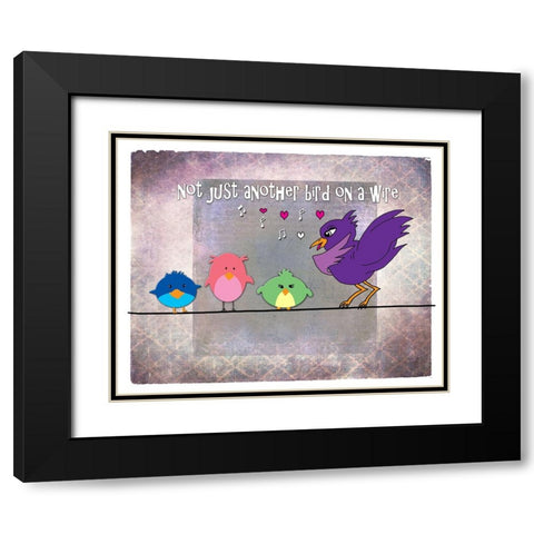 Not Just Another Bird On A Wire Black Modern Wood Framed Art Print with Double Matting by LightBoxJournal