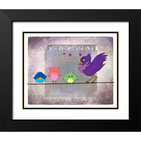 Not Just Another Bird On A Wire Black Modern Wood Framed Art Print with Double Matting by LightBoxJournal