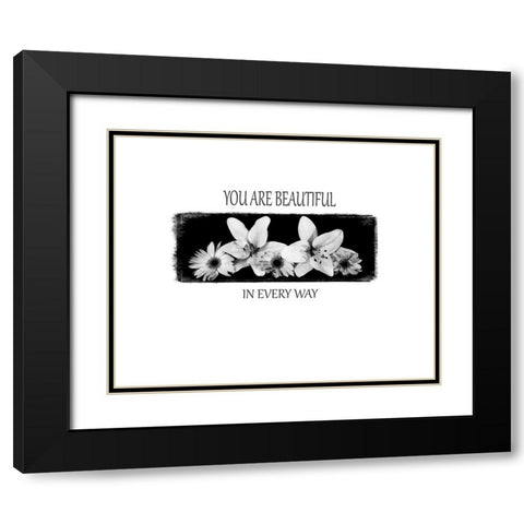 You Are Beautiful Black Modern Wood Framed Art Print with Double Matting by LightBoxJournal