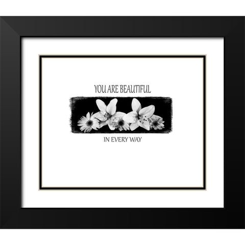 You Are Beautiful Black Modern Wood Framed Art Print with Double Matting by LightBoxJournal