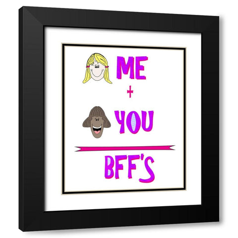 You Me Bffs Black Modern Wood Framed Art Print with Double Matting by LightBoxJournal