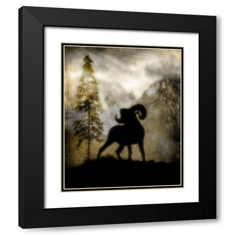 Mystic Big Horn Black Modern Wood Framed Art Print with Double Matting by LightBoxJournal