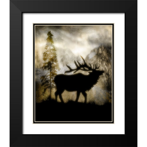Mystic Elk Black Modern Wood Framed Art Print with Double Matting by LightBoxJournal
