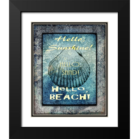 Hello Beach Black Modern Wood Framed Art Print with Double Matting by LightBoxJournal
