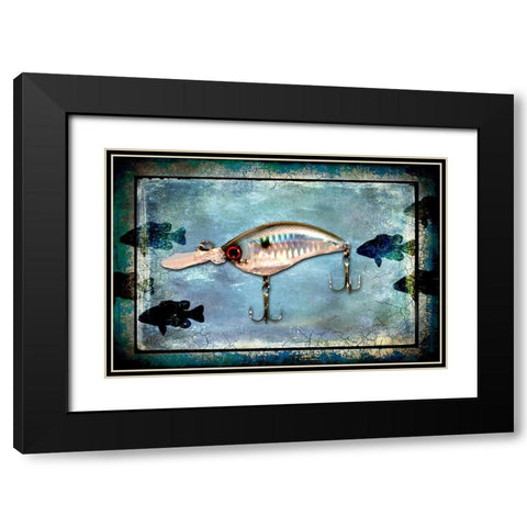 Fishing - Big Mouth Lure Black Modern Wood Framed Art Print with Double Matting by LightBoxJournal