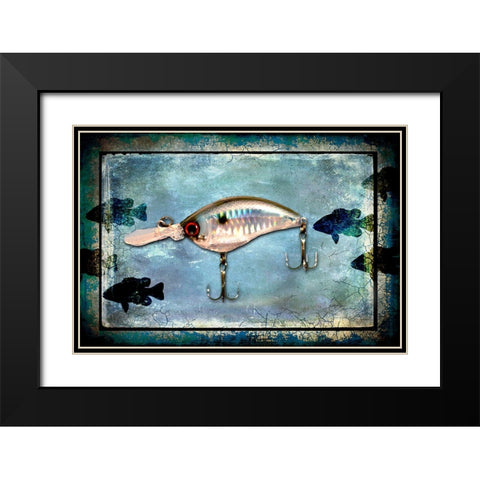 Fishing - Big Mouth Lure Black Modern Wood Framed Art Print with Double Matting by LightBoxJournal