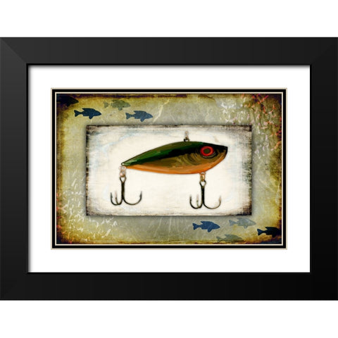 Fishing - Bait Lure Black Modern Wood Framed Art Print with Double Matting by LightBoxJournal