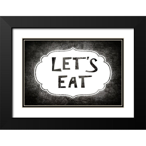 Breakfast Served - Lets Eat Black Modern Wood Framed Art Print with Double Matting by LightBoxJournal