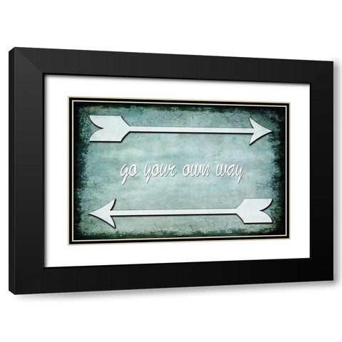 Choose Path - Go Own Way Black Modern Wood Framed Art Print with Double Matting by LightBoxJournal