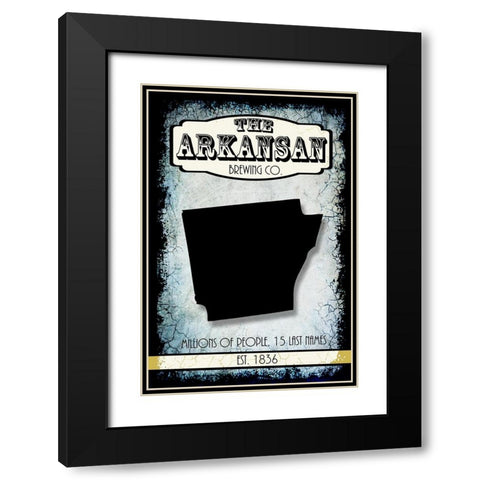 States Brewing Co_Arkansa Black Modern Wood Framed Art Print with Double Matting by LightBoxJournal