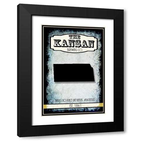 States Brewing Co_Kansas Black Modern Wood Framed Art Print with Double Matting by LightBoxJournal