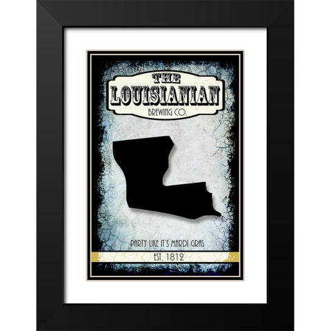 States Brewing Co_Louisiana Black Modern Wood Framed Art Print with Double Matting by LightBoxJournal