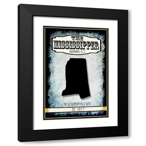 States Brewing Co_Mississippi Black Modern Wood Framed Art Print with Double Matting by LightBoxJournal