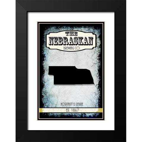 States Brewing Co_Nebraska Black Modern Wood Framed Art Print with Double Matting by LightBoxJournal