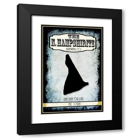 States Brewing Co_New Hampshire Black Modern Wood Framed Art Print with Double Matting by LightBoxJournal