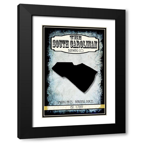 States Brewing Co_South Carolina Black Modern Wood Framed Art Print with Double Matting by LightBoxJournal