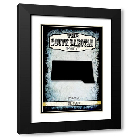 States Brewing Co_South Dakota Black Modern Wood Framed Art Print with Double Matting by LightBoxJournal