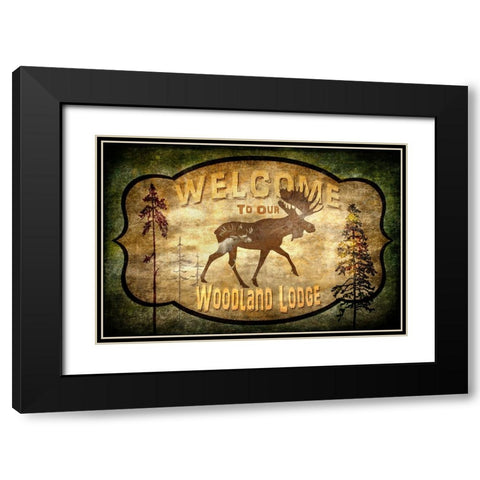 Welcome_Lodge Moose Black Modern Wood Framed Art Print with Double Matting by LightBoxJournal