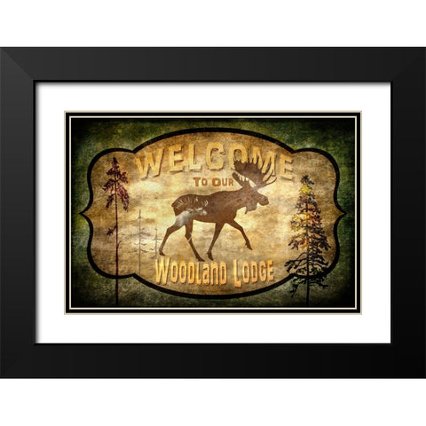 Welcome_Lodge Moose Black Modern Wood Framed Art Print with Double Matting by LightBoxJournal