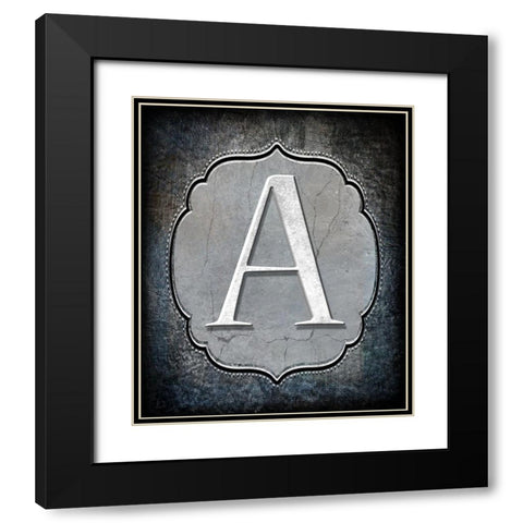 Letter A Black Modern Wood Framed Art Print with Double Matting by LightBoxJournal