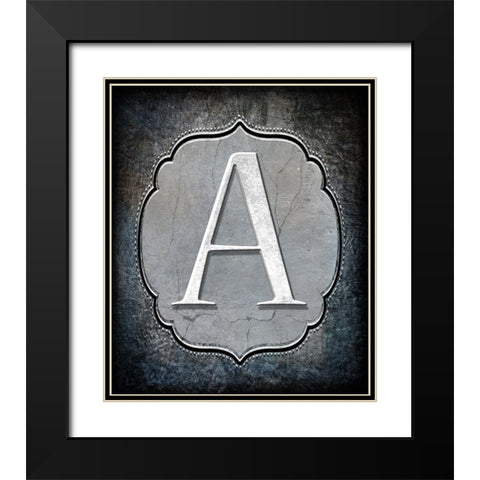 Letter A Black Modern Wood Framed Art Print with Double Matting by LightBoxJournal