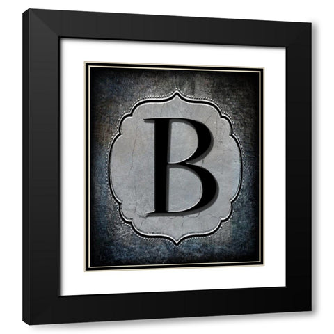 Letter B Black Modern Wood Framed Art Print with Double Matting by LightBoxJournal