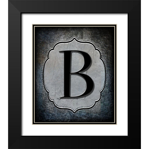 Letter B Black Modern Wood Framed Art Print with Double Matting by LightBoxJournal