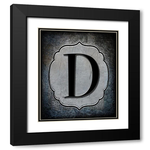 Letter D Black Modern Wood Framed Art Print with Double Matting by LightBoxJournal
