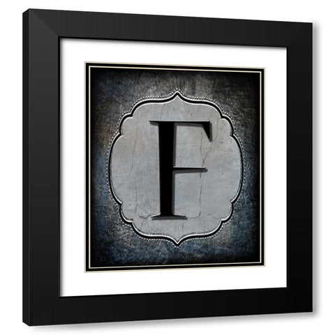 Letter F Black Modern Wood Framed Art Print with Double Matting by LightBoxJournal