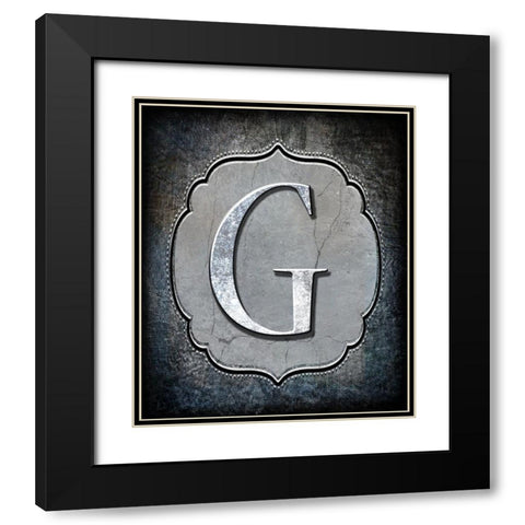 Letter G Black Modern Wood Framed Art Print with Double Matting by LightBoxJournal