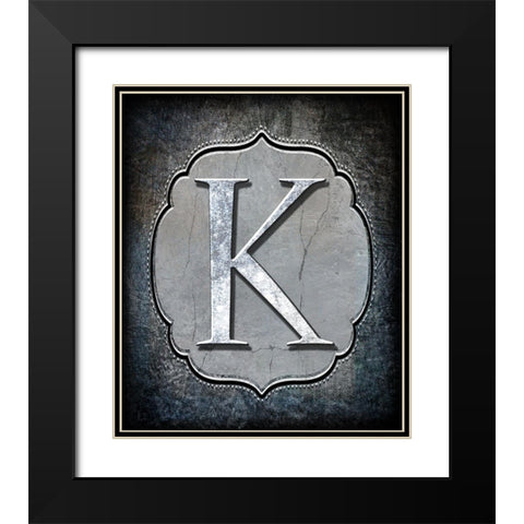Letter K Black Modern Wood Framed Art Print with Double Matting by LightBoxJournal