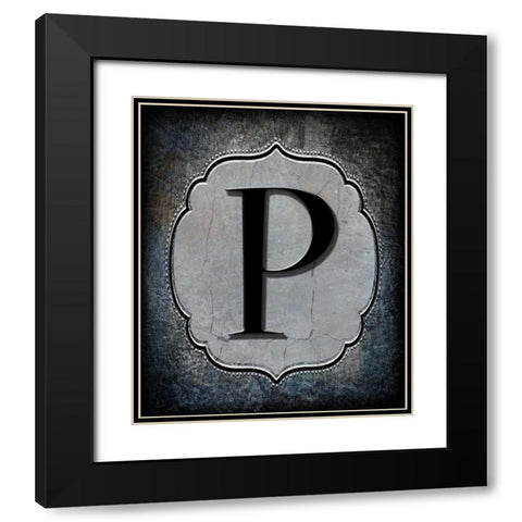 Letter P Black Modern Wood Framed Art Print with Double Matting by LightBoxJournal