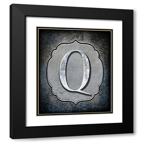 Letter Q Black Modern Wood Framed Art Print with Double Matting by LightBoxJournal