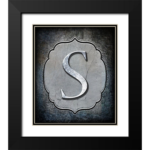 Letter S Black Modern Wood Framed Art Print with Double Matting by LightBoxJournal