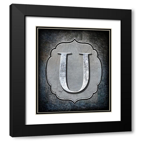 Letter U Black Modern Wood Framed Art Print with Double Matting by LightBoxJournal