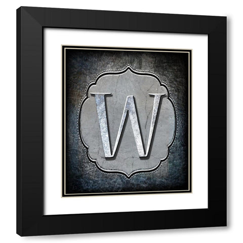 Letter W Black Modern Wood Framed Art Print with Double Matting by LightBoxJournal