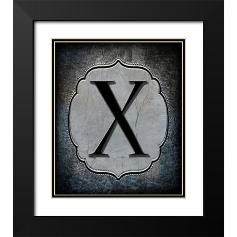 Letter X Black Modern Wood Framed Art Print with Double Matting by LightBoxJournal