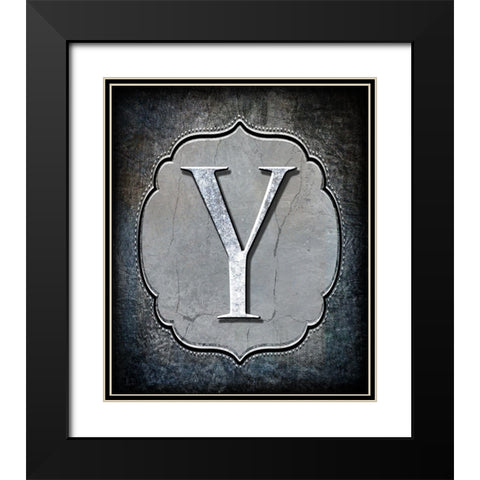 Letter Y Black Modern Wood Framed Art Print with Double Matting by LightBoxJournal
