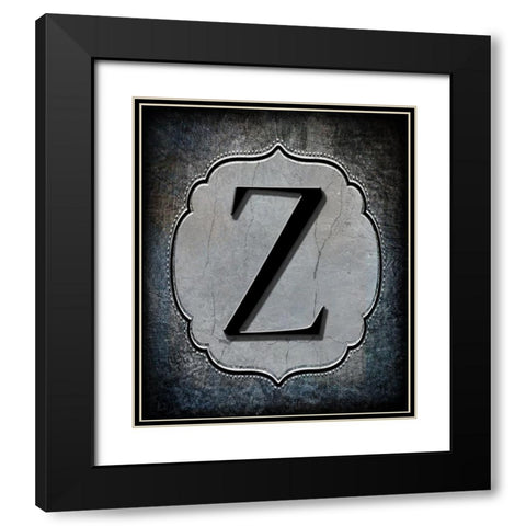 Letter Z Black Modern Wood Framed Art Print with Double Matting by LightBoxJournal