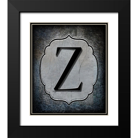 Letter Z Black Modern Wood Framed Art Print with Double Matting by LightBoxJournal
