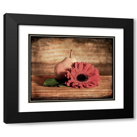 Kitchen Pear 1 Black Modern Wood Framed Art Print with Double Matting by LightBoxJournal